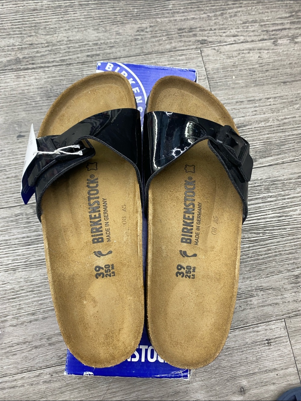 Birkenstock Madrid Patent Black Patent Sandal – Narrow Fit
